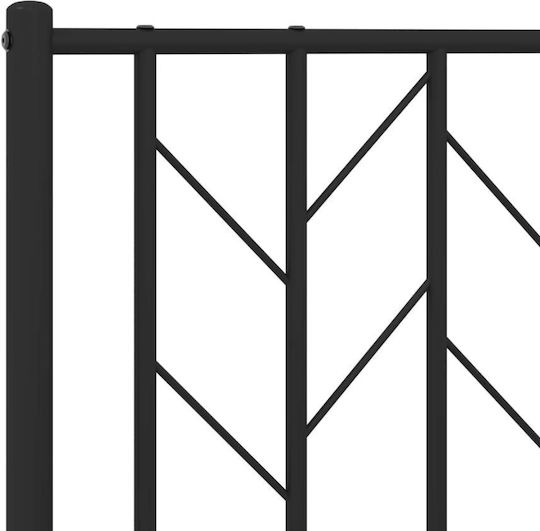 Halbgröße Metallbett Schwarz mit Lattenrost für Matratze 107x203cm