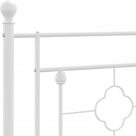 King Size Metallbett Weiß mit Lattenrost für Matratze 183x213cm