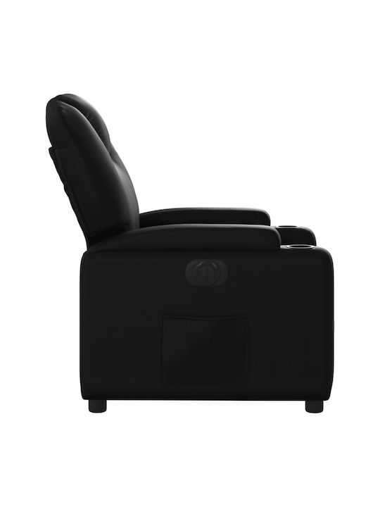 Relax Armchair with Footstool from Leatherette Black 74x88x97cm