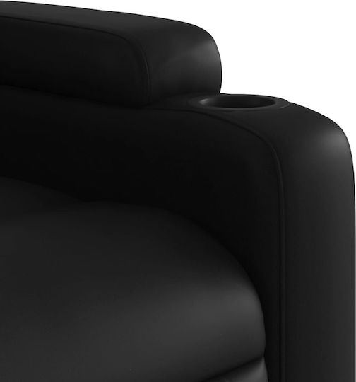 Relax Armchair with Footstool from Leatherette Black 74x88x97cm