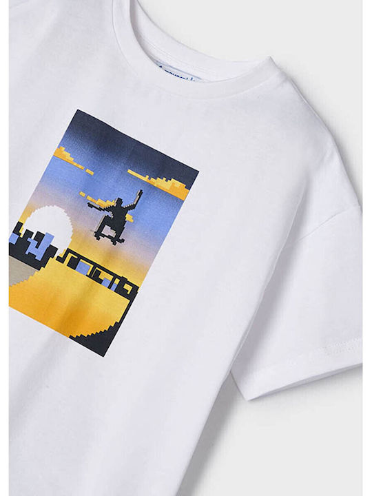Tricou pentru copii alb Skate