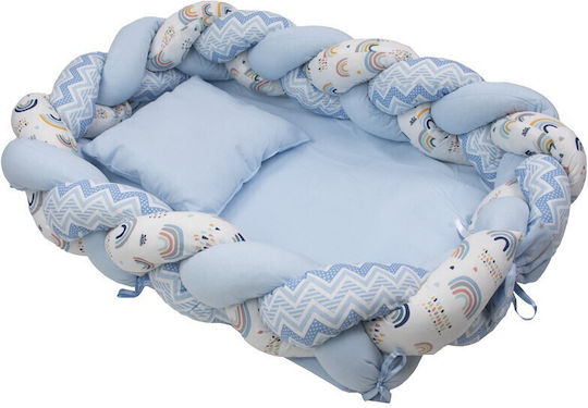 Kamtex Baby Бебешка възглавница-гнездо Светлосин 70x45бр