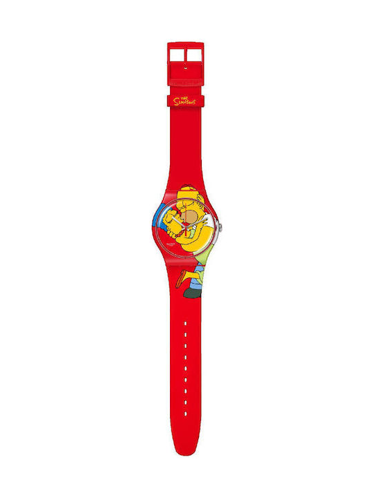 Swatch Damen Uhr mit Kautschukarmband