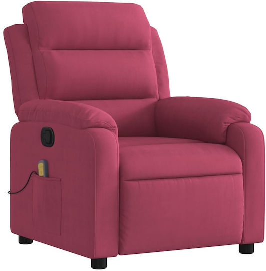 Relaxsessel Friseurwaschbecken mit Fußhocker Samt Bordeaux 75x92.5x100cm
