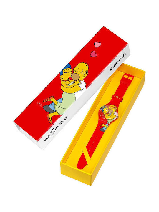 Swatch Damen Uhr mit Kautschukarmband