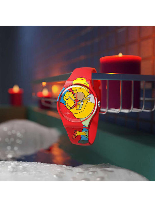 Swatch Damen Uhr mit Kautschukarmband