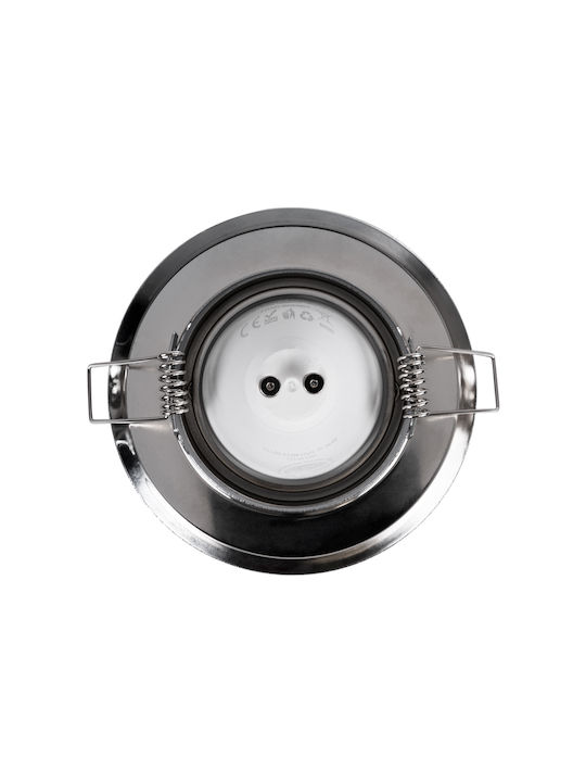 GloboStar DELTA Round Metallic Frame for Spot GU10 Silver 9.5x9.5cm. 1pcs