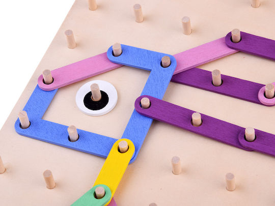 Παιχνίδι Κατασκευών Ξύλινo Large Nail Board για Παιδιά 3+ Ετών