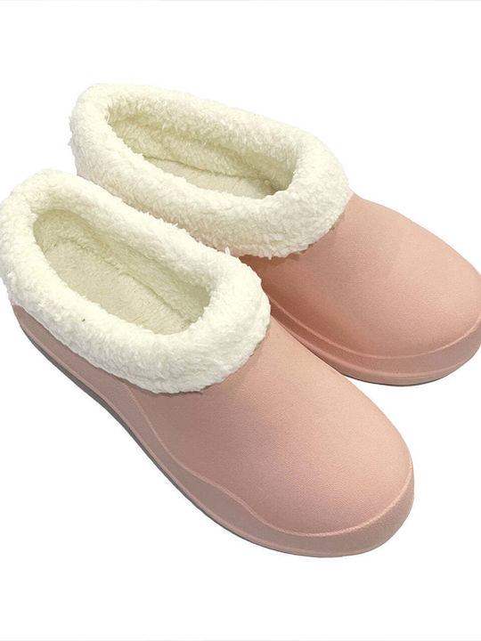 Ustyle Clogs with Fur Pink