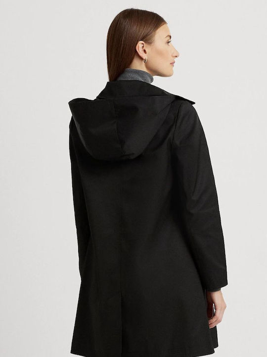 Ralph Lauren Women's Midi Gabardine with Hood black