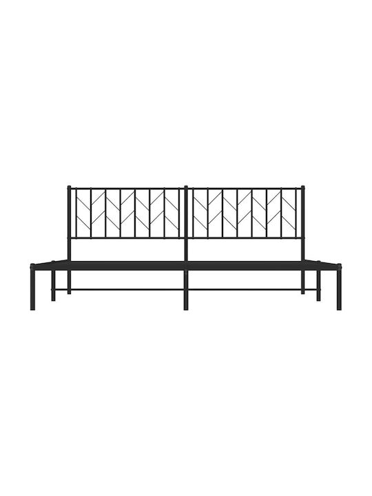 King Size Metallbett Schwarz mit Lattenrost für Matratze 193x203cm