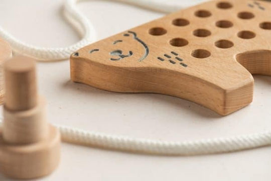 Animi Παιχνίδι με Κορδόνια Πολική Αρκούδα Με Κορδόνι από Ξύλο