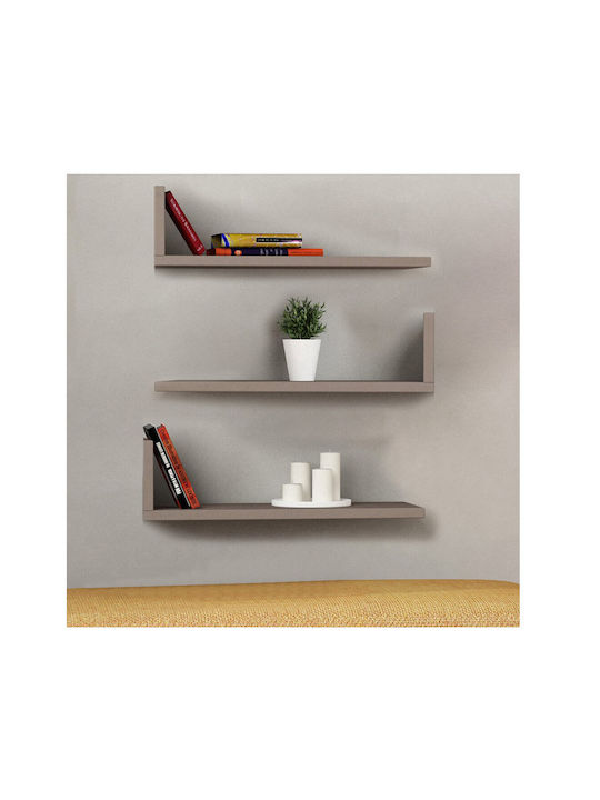 Wall Shelves Taupe (3 Pieces) 50x20x14cm