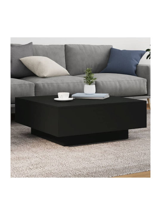 Square Wooden Coffee Table Black L80xW80xH31cm