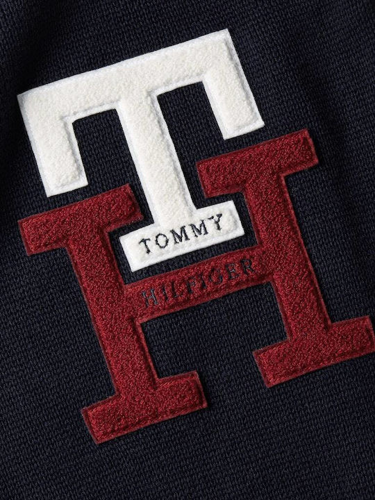 Tommy Hilfiger Herren Langarm-Pullover mit V-Ausschnitt Marineblau