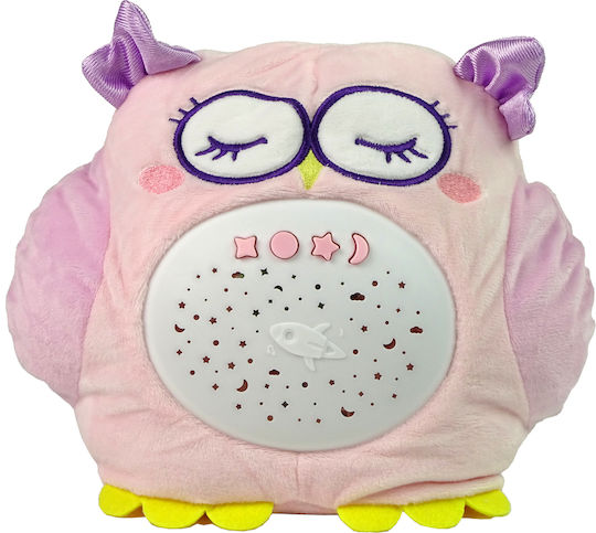 Lean Toys Schlafspielzeug Owl aus Stoff mit Musik und Licht für 6++ Monate