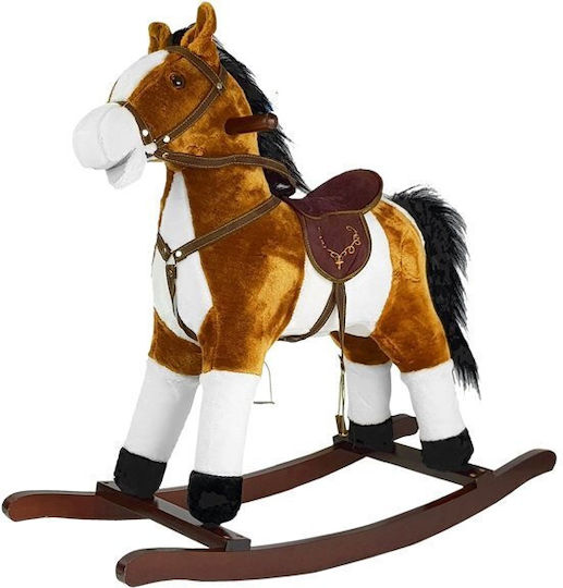 Lean Toys Plastic Rocking Toy Horse Brown