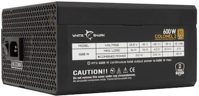 White Shark Colonel 2 600W Λευκό Τροφοδοτικό Υπολογιστή Full Modular 80 Plus Bronze