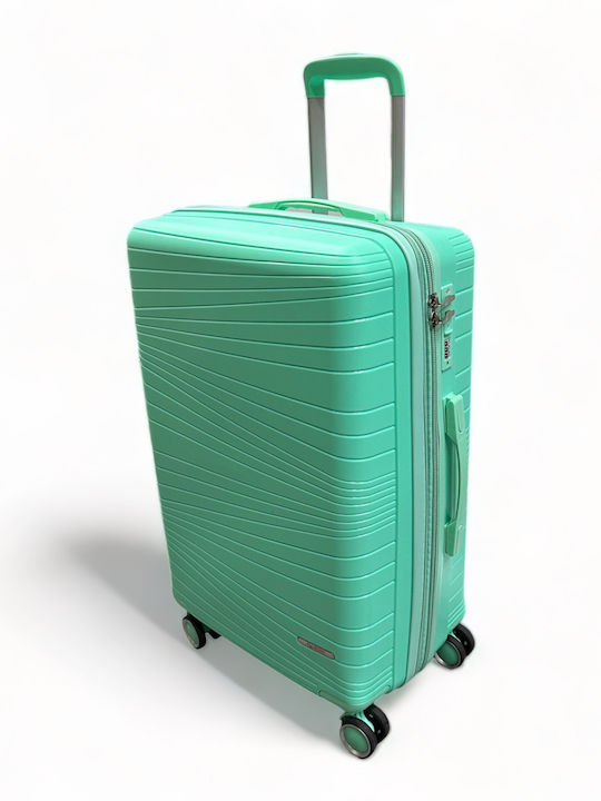 Olia Home Cabin Hard Green Suitcase With 4 Wheels Height 55cm