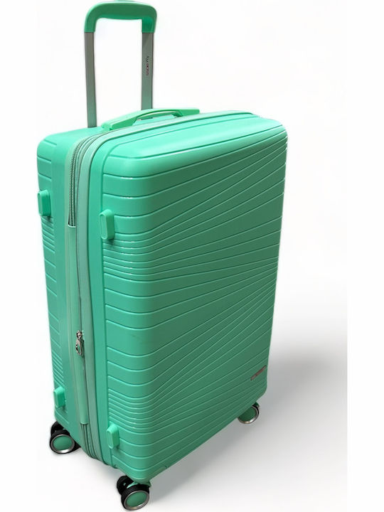 Olia Home Cabin Hard Green Suitcase With 4 Wheels Height 55cm