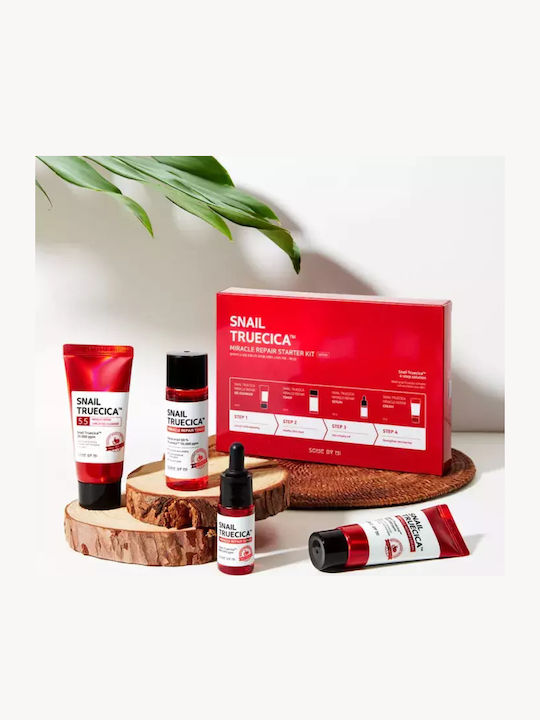 Some By Mi Snail Truecica Set Hautpflegeset für Feuchtigkeitsspendend, Gesichtsreinigung & Aufhellung 4Stück