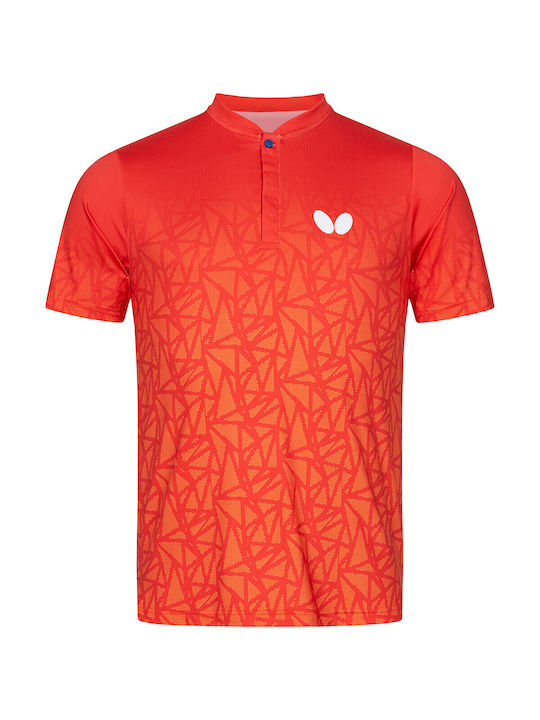 Butterfly Men's Short Sleeve Blouse red