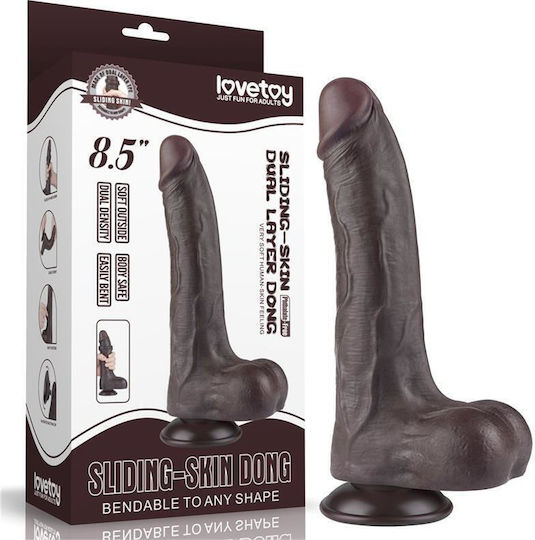Lovetoy Sliding Дилдо с Топки и Вендуза Телесен 22см