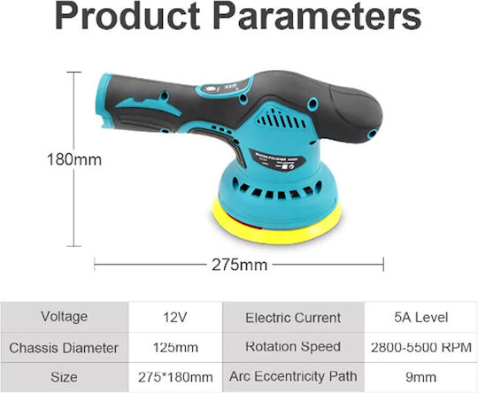105903 Rotationspolierer Polierer 12V mit Drehzahlregelung