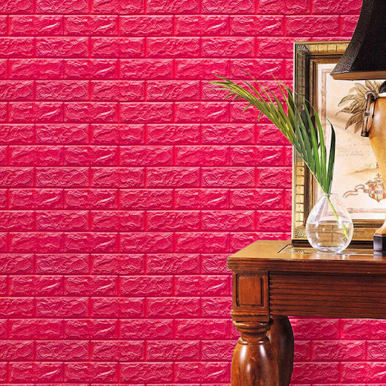3D Wandpaneele Schaumstoff Selbstklebend 3d Foam Stein Rosa 77x77cm