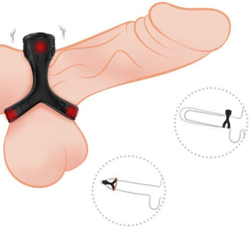 Toyboy Vibrating Cock Ring Schwanz Silikon Schwarz