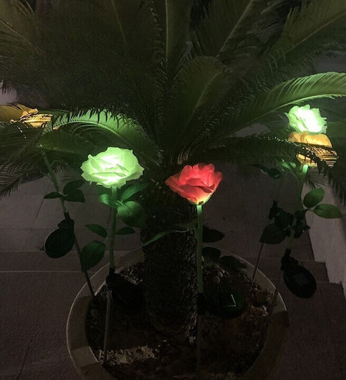 Spiked Lampă Solară Floare cu Alb Cald Lumină IP65