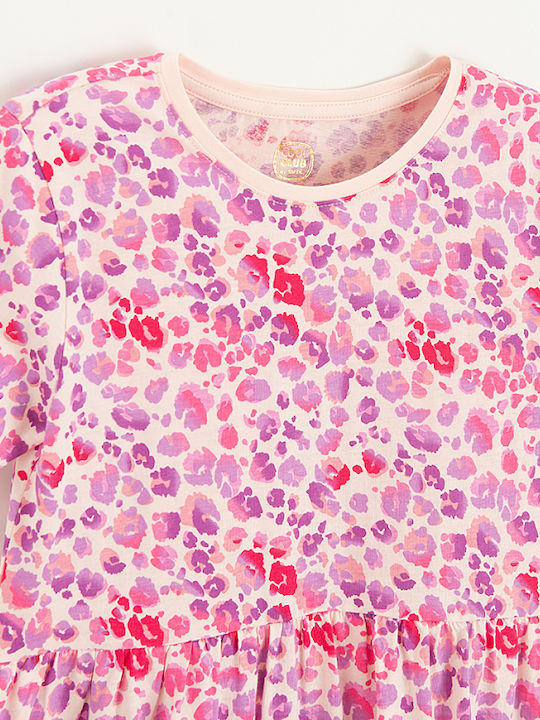 Cool Club Kids Dress Animal Print Short Sleeve Pink