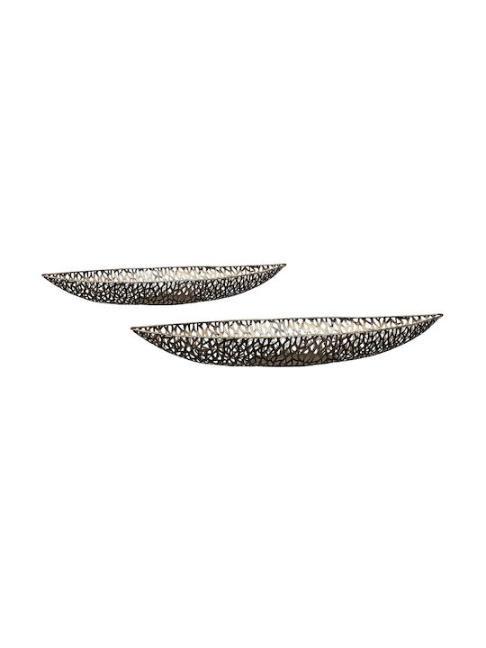 ArteLibre Vintage Metallic Decorative Platter Gold 21x80x10cm