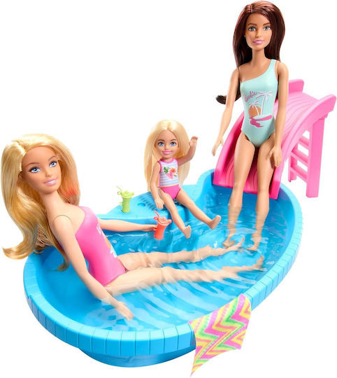 Barbie Pool Playset Doll Set for 3+ Years