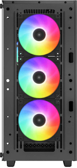 Deepcool CC560 ARGB v2 Gaming Midi-Turm Computergehäuse mit Seitenfenster Schwarz