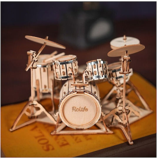 Rolife Παιχνίδι Κατασκευών Ξύλινo Robotime Drum για Παιδιά 8+ Ετών