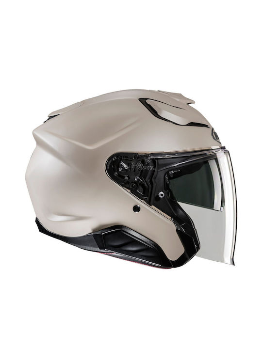 HJC F31 Jet Helmet with Sun Visor ECE 22.06 Semi Flat Sand Beige