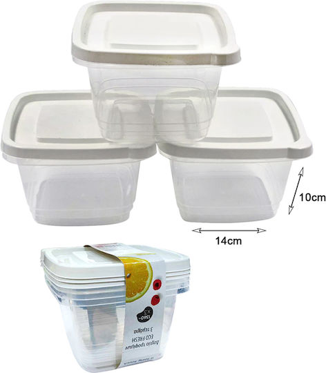 Sidirela Set Cutii De Prânz Din Plastic 10x14cm 3 Bucăți