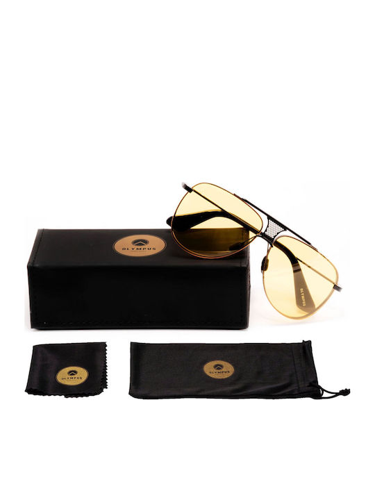 Olympus Sunglasses Ouranos Unisex Γυαλιά Ηλίου με Μαύρο Μεταλλικό Σκελετό και Κίτρινο Φακό 8594064340935