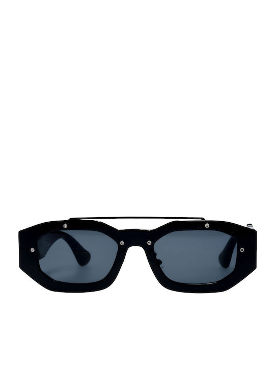 Olympus Sunglasses Medusa Дамски Слънчеви Очила с Черна Пластмасова Рамка и Черни Стъкла