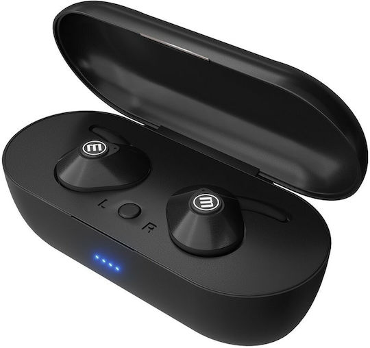 Maxell Mini Duo In-ear Bluetooth Handsfree Ακουστικά με Θήκη Φόρτισης Μαύρα