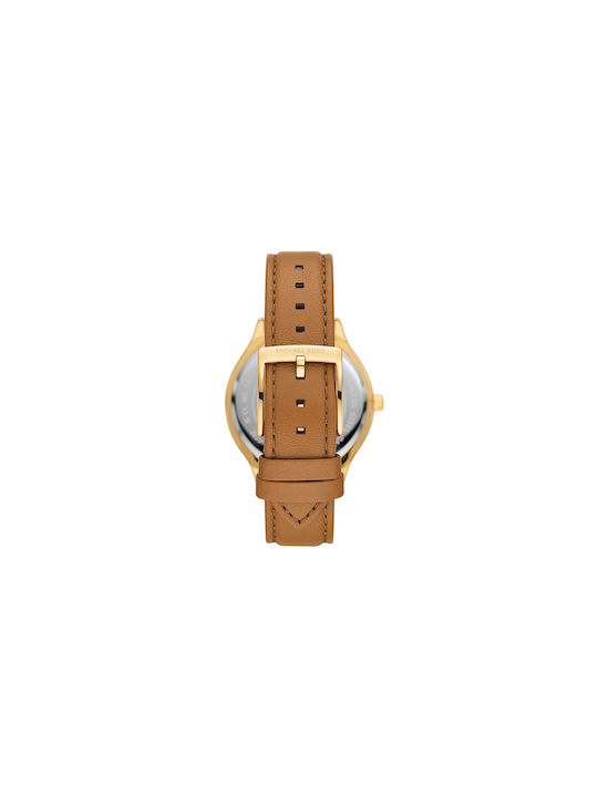 Michael Kors Watch with Brown Leather Strap