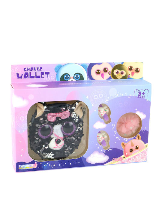 Kids Wallet with Zipper Black