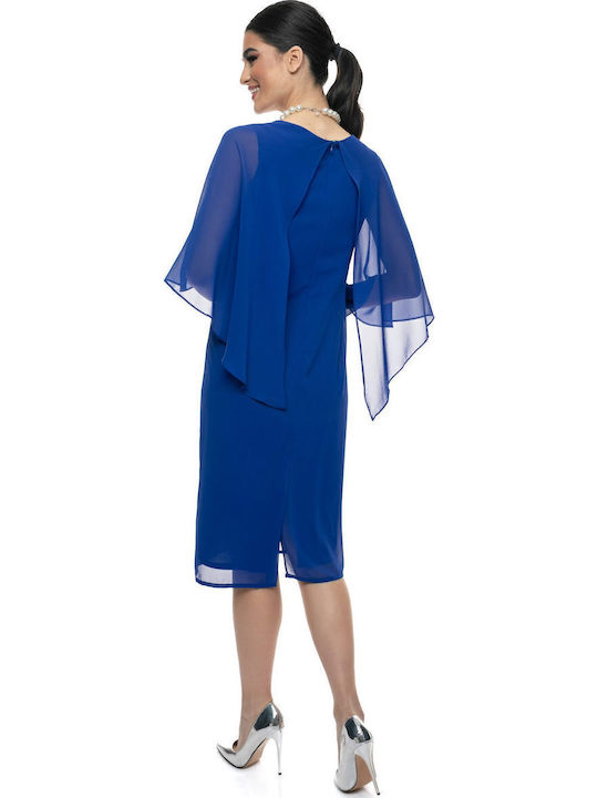 Airy Midi Dress for Wedding - Christening Blue