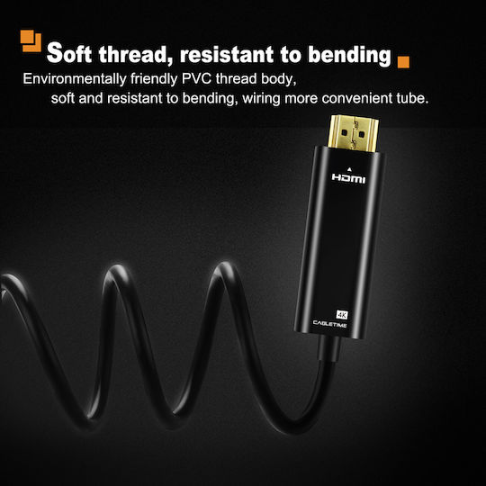 Cabletime Cable HDMI male - HDMI male 0.9m Μαύρο