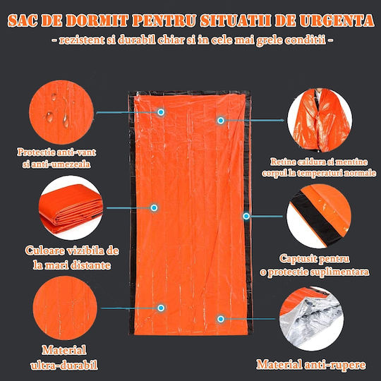 Sleeping Bag Μονό Πορτοκαλί