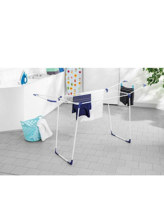 Leifheit Classic 180 Metallic Folding Floor Clothes Drying Rack with Hanging Length 18m