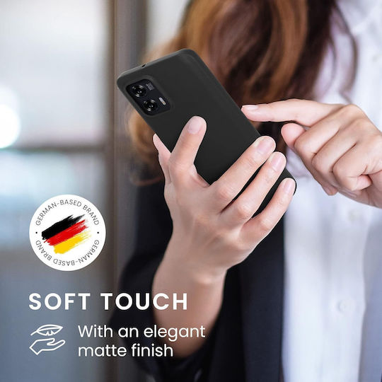 KWmobile Matte Back Cover Silicone 1.3mm Black (Moto G73)
