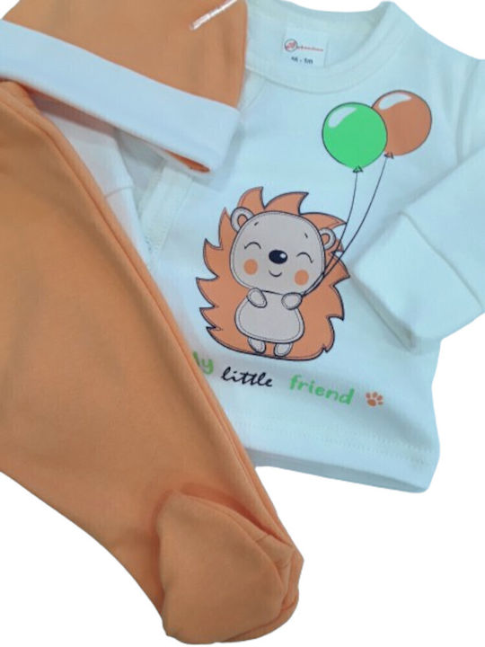 Set pentru copii cu pantaloni Iarnă 3buc Portocaliu
