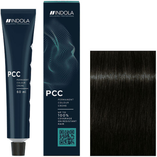 Indola Pcc Intense Coverage Βαφή Μαλλιών 5.0+ Light Brown 60ml